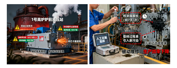 鋼廠高爐液壓站在線油液監(jiān)測：污染早預(yù)警，讓運(yùn)維更科學(xué)、更高效 圖1